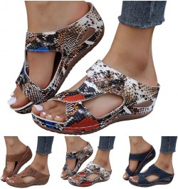 Orthopedic Sandals for Women, Sandals for Women Casual Summer Breathable Hollow Out Sandals Slip-on Sandals Slippers X23-brow...