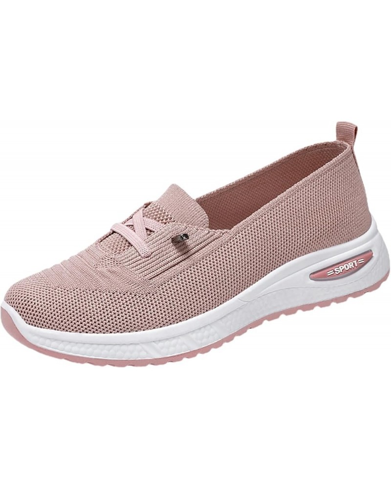 Casual Ladies Single Shoes Breathable Comfortable Middle Mom Shoes Business Casual Shoes for Women Winter Pink $15.53 Athleti...