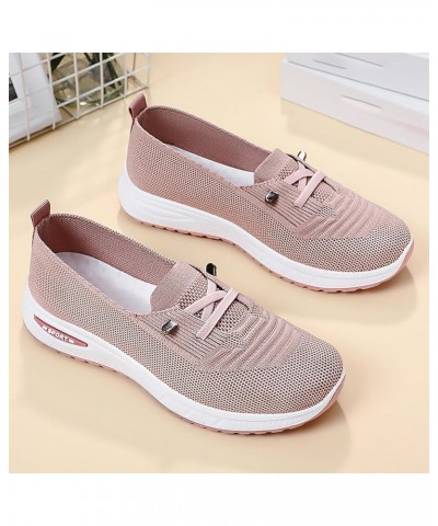 Casual Ladies Single Shoes Breathable Comfortable Middle Mom Shoes Business Casual Shoes for Women Winter Pink $15.53 Athleti...