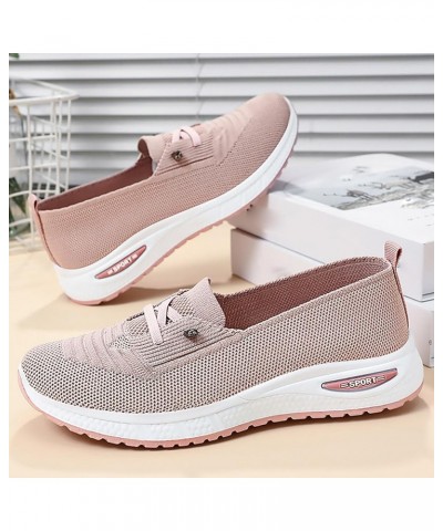 Casual Ladies Single Shoes Breathable Comfortable Middle Mom Shoes Business Casual Shoes for Women Winter Pink $15.53 Athleti...