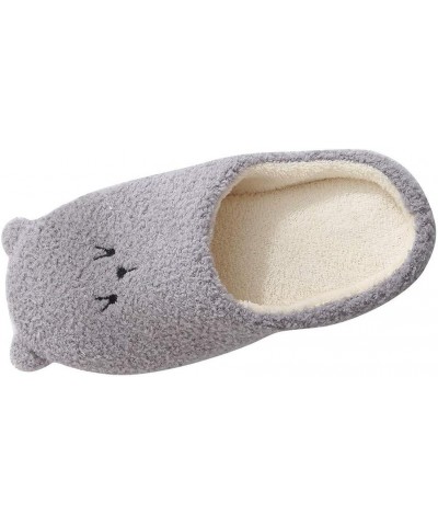 Women's Non Slip Slippers Women's House Casual Snow Slippers Shoes Slip-On Indoor Bear Slippers Women's slipper Grey $8.53 Sl...