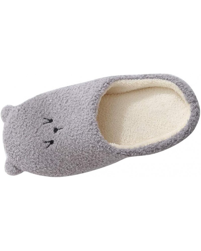 Women's Non Slip Slippers Women's House Casual Snow Slippers Shoes Slip-On Indoor Bear Slippers Women's slipper Grey $8.53 Sl...