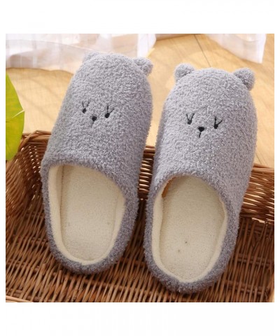 Women's Non Slip Slippers Women's House Casual Snow Slippers Shoes Slip-On Indoor Bear Slippers Women's slipper Grey $8.53 Sl...