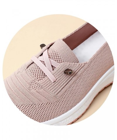 Casual Ladies Single Shoes Breathable Comfortable Middle Mom Shoes Business Casual Shoes for Women Winter Pink $15.53 Athleti...