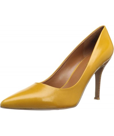 Womens Flax Pointed Toe Dress Pump Dark Yellow Leather $35.20 Pumps