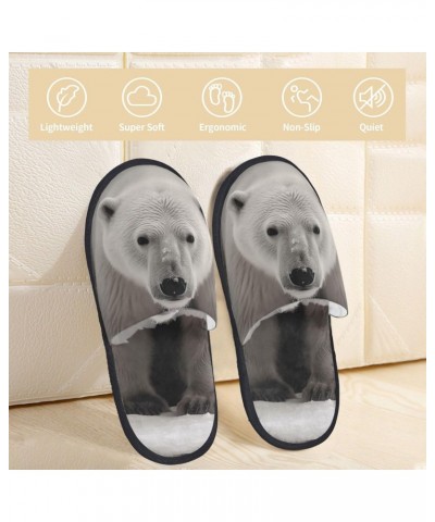 Polar Bear Fuzzy Slippers for Women Men Soft Plush Slippers Casual House Slippers Indoor Medium $13.30 Slippers