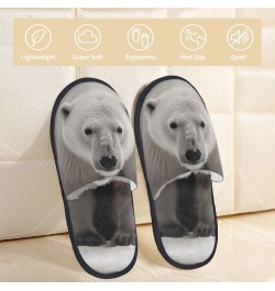 Polar Bear Fuzzy Slippers for Women Men Soft Plush Slippers Casual House Slippers Indoor Medium $13.30 Slippers