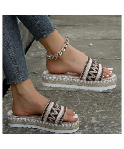 Women Sandals Size 5 2023 New European And Ethnic Style Foreign Trade Large Size Women's Womens Sandal Arch Support Khaki $10...