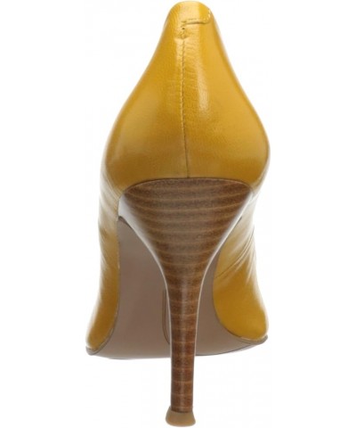 Womens Flax Pointed Toe Dress Pump Dark Yellow Leather $35.20 Pumps