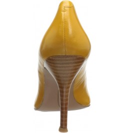 Womens Flax Pointed Toe Dress Pump Dark Yellow Leather $35.20 Pumps