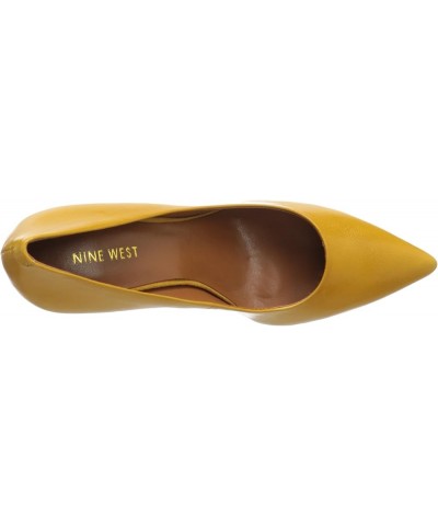 Womens Flax Pointed Toe Dress Pump Dark Yellow Leather $35.20 Pumps