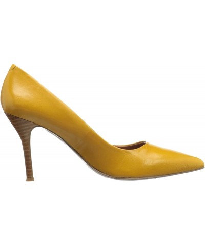 Womens Flax Pointed Toe Dress Pump Dark Yellow Leather $35.20 Pumps