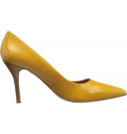 Womens Flax Pointed Toe Dress Pump Dark Yellow Leather $35.20 Pumps