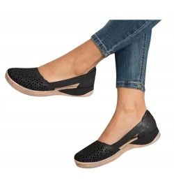 Women Ankle Strap Buckle Low Wedges Sandals Casual Summer Comfortable Flats Wedge Platform Slipper Sandal 37-htrns-a-black $1...