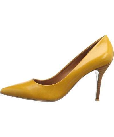 Womens Flax Pointed Toe Dress Pump Dark Yellow Leather $35.20 Pumps