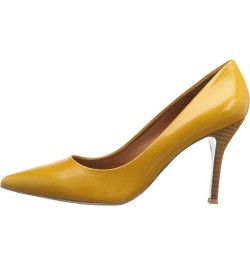 Womens Flax Pointed Toe Dress Pump Dark Yellow Leather $35.20 Pumps