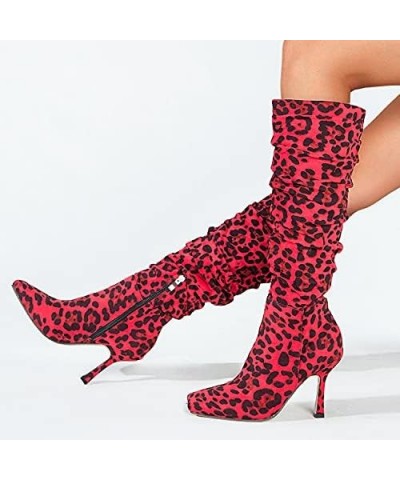 Womens Stiletto Heels Knee High Boots Thigh High Boots Square Toe Fashion Dress Christmas Gogo Boots $32.39 Boots