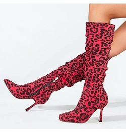 Womens Stiletto Heels Knee High Boots Thigh High Boots Square Toe Fashion Dress Christmas Gogo Boots $32.39 Boots