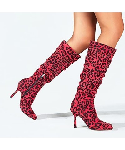 Womens Stiletto Heels Knee High Boots Thigh High Boots Square Toe Fashion Dress Christmas Gogo Boots $32.39 Boots