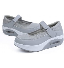 Women's Platform Walking Shoes Non-Slip Shake Shoes Lightweight Mary Jane Wedges Work Out Sneakers Grey $28.76 Athletic Shoes