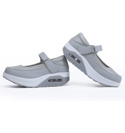 Women's Platform Walking Shoes Non-Slip Shake Shoes Lightweight Mary Jane Wedges Work Out Sneakers Grey $28.76 Athletic Shoes