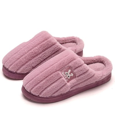 Women's Elegant Winter Slippers On Comfortable Floor Home Slippers Indoor Shoes Home Baotou Slip On Plush Slippers Purple $8....