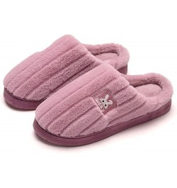 Women's Elegant Winter Slippers On Comfortable Floor Home Slippers Indoor Shoes Home Baotou Slip On Plush Slippers Purple $8....