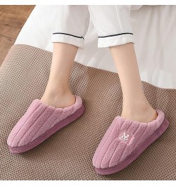 Women's Elegant Winter Slippers On Comfortable Floor Home Slippers Indoor Shoes Home Baotou Slip On Plush Slippers Purple $8....