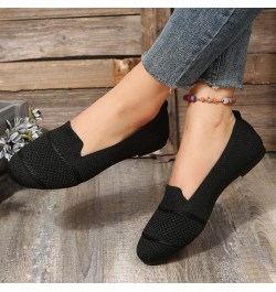 Ladies Fashion Solid Color Breathable Knitted Mesh Flat Casual Single Shoes Sandals for Women Casual Summer Black $13.01 Sandals