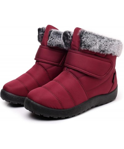 Womens Snow Boots Warm Comfortable Slip On Outdoor Winter Shoes For Women Snow Boots Womens Narrow Width Red $13.69 Boots