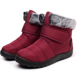 Womens Snow Boots Warm Comfortable Slip On Outdoor Winter Shoes For Women Snow Boots Womens Narrow Width Red $13.69 Boots