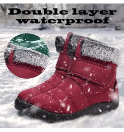 Womens Snow Boots Warm Comfortable Slip On Outdoor Winter Shoes For Women Snow Boots Womens Narrow Width Red $13.69 Boots