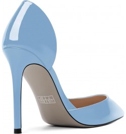 Womens Sexy Fashion Slip On Evening Pointed Toe Patent Stiletto High Heel Pumps Shoes 4 Inch Light Blue $34.44 Pumps