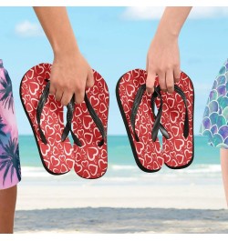 Valentine's Day Hearts Womens Flip Flops Romantic Love Red Summer Beach Sandals Casual Thong Slippers Comfortable Shower Slip...