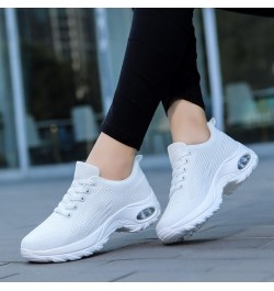 Wide Width Sneakers Women Christmas, Women's Walking Shoes Sock Sneakers Slip on Mesh Wedge Platform Loafers White-g $23.17 A...