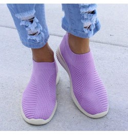 Sneakers for Women Mesh Breathable Slip-on Tennis Shoes Fashion Candy Colors Casual Shoes Lightweight Non Slip Sneakers Purpl...