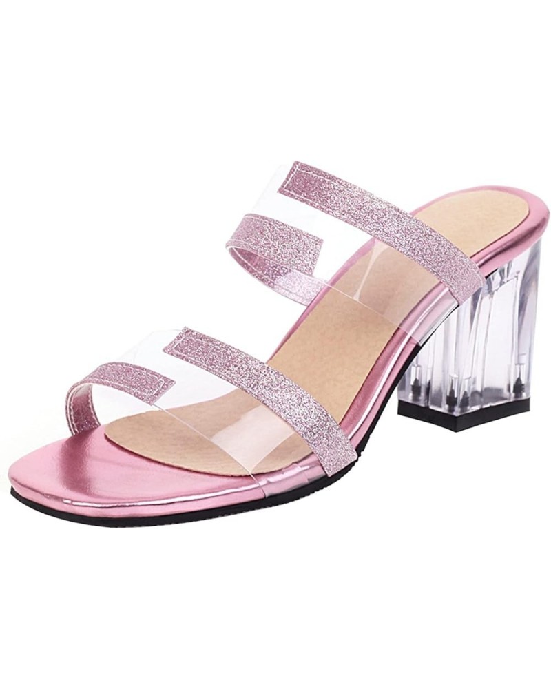 Transparent Mule Slippers Women Slides Sandals Purple 2 $19.13 Sandals