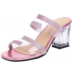 Transparent Mule Slippers Women Slides Sandals Purple 2 $19.13 Sandals