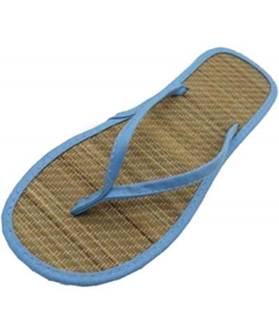 Women's Flip-Flops Straw Slippers Sandals, Outdoor Beach Clip Toe Sandals Flat Comfortable Casual Sandals A-blue $9.46 Athlet...