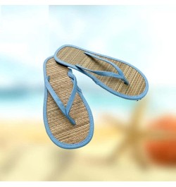 Women's Flip-Flops Straw Slippers Sandals, Outdoor Beach Clip Toe Sandals Flat Comfortable Casual Sandals A-blue $9.46 Athlet...