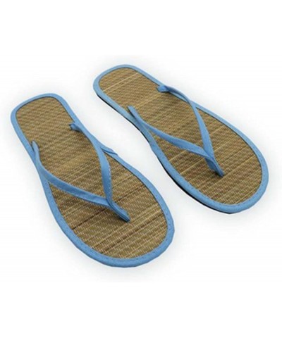 Women's Flip-Flops Straw Slippers Sandals, Outdoor Beach Clip Toe Sandals Flat Comfortable Casual Sandals A-blue $9.46 Athlet...