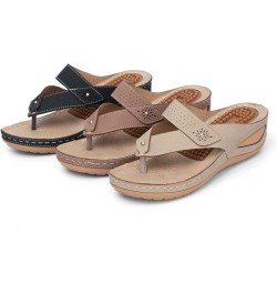 Orthopedic Sandals for Women, Platform Flip Flops Sandal Shoes Comfortable Summer Beach Travel Sandals 6.5 Black-3 $14.21 San...