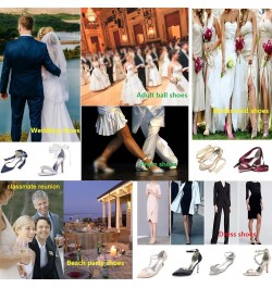 8.5Cm Women's Open Toe High Heel Pumps Satin Ankle Straps Buckle Stiletto Heel Cross Strap Wedding Shoes with Rhinestones Whi...