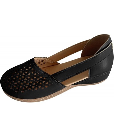 Sandals for Women 2023, Summer Sandals for Women 2023 Mule Hollow Out Slip On Shoes Orthotic Wedge Sandals Black $9.96 Sandals