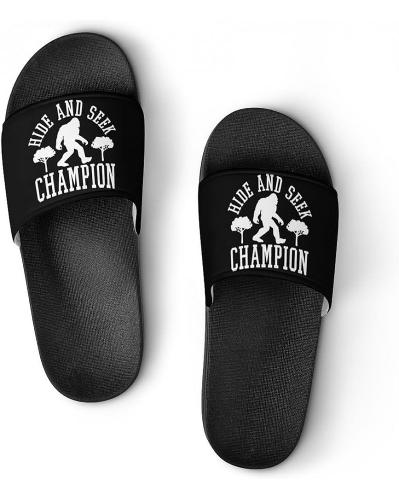 Bigfoot Hide and Seek Champion Home Slippers PVC Open Toe Shower Slippers Fashion Sandals for Men Women 38 (240mm) Black-styl...