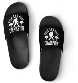 Bigfoot Hide and Seek Champion Home Slippers PVC Open Toe Shower Slippers Fashion Sandals for Men Women 38 (240mm) Black-styl...