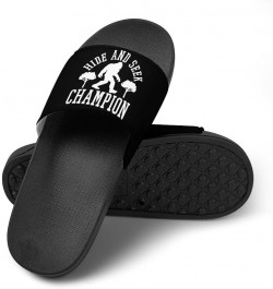 Bigfoot Hide and Seek Champion Home Slippers PVC Open Toe Shower Slippers Fashion Sandals for Men Women 38 (240mm) Black-styl...