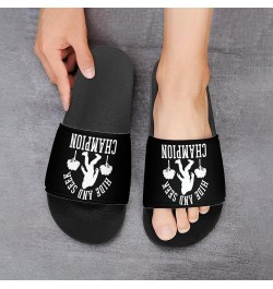 Bigfoot Hide and Seek Champion Home Slippers PVC Open Toe Shower Slippers Fashion Sandals for Men Women 38 (240mm) Black-styl...