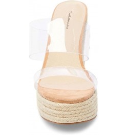 Transparent Wedge Heel Sandal 36 Clear $38.39 Sandals