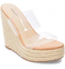 Transparent Wedge Heel Sandal 36 Clear $38.39 Sandals